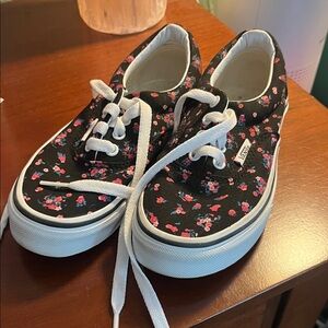 Vans Kids Black Floral Sneakers